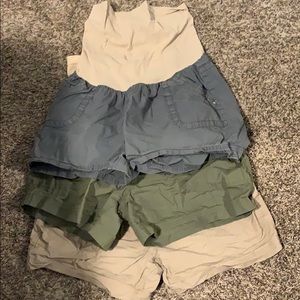 3 full panel maternity shorts